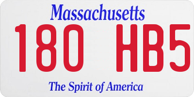 MA license plate 180HB5