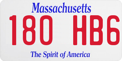 MA license plate 180HB6