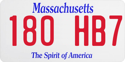 MA license plate 180HB7
