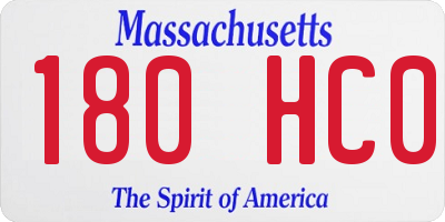 MA license plate 180HC0