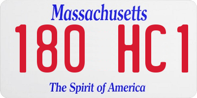 MA license plate 180HC1
