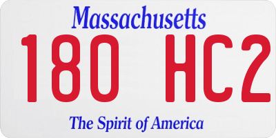 MA license plate 180HC2