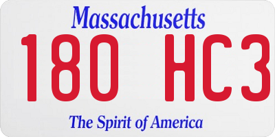 MA license plate 180HC3