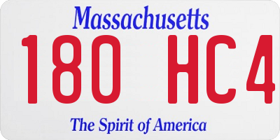 MA license plate 180HC4