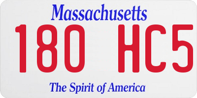 MA license plate 180HC5