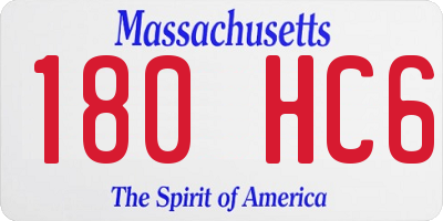 MA license plate 180HC6