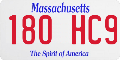 MA license plate 180HC9