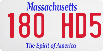 MA license plate 180HD5