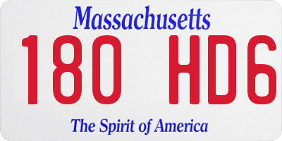 MA license plate 180HD6