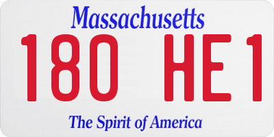 MA license plate 180HE1