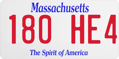 MA license plate 180HE4