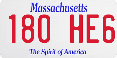 MA license plate 180HE6
