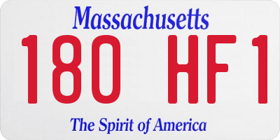 MA license plate 180HF1