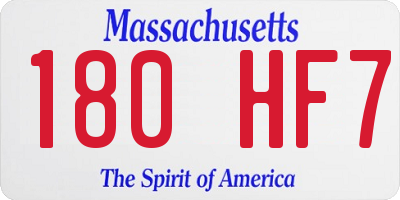 MA license plate 180HF7
