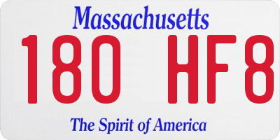 MA license plate 180HF8