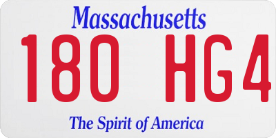 MA license plate 180HG4