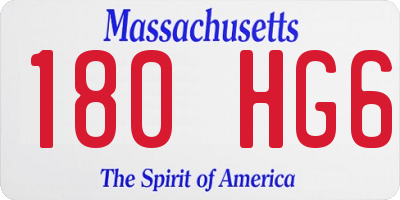 MA license plate 180HG6