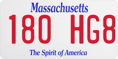 MA license plate 180HG8