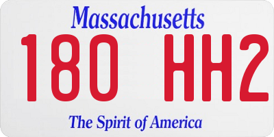 MA license plate 180HH2