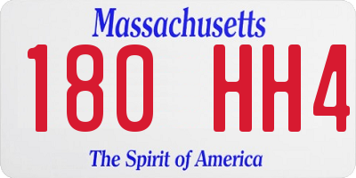 MA license plate 180HH4