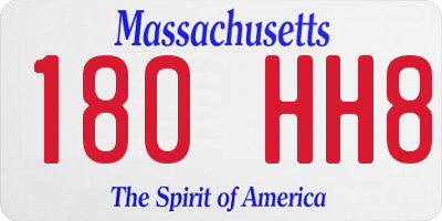 MA license plate 180HH8