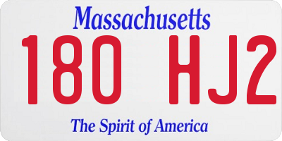 MA license plate 180HJ2