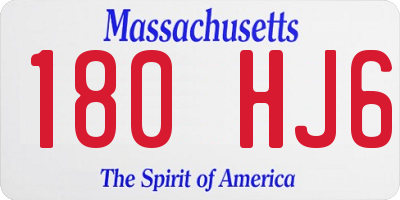 MA license plate 180HJ6