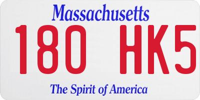 MA license plate 180HK5