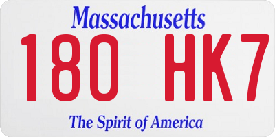 MA license plate 180HK7