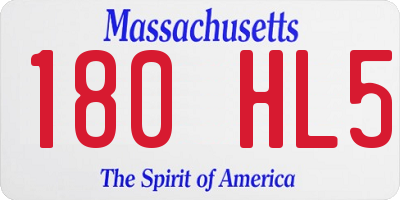 MA license plate 180HL5