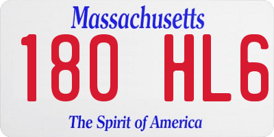 MA license plate 180HL6