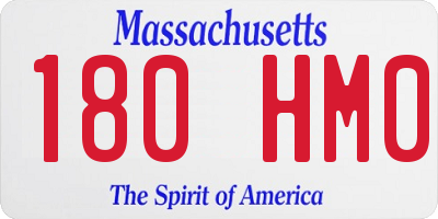 MA license plate 180HM0
