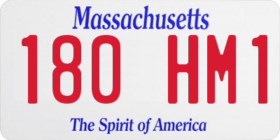MA license plate 180HM1