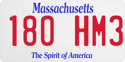 MA license plate 180HM3