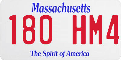 MA license plate 180HM4