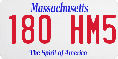 MA license plate 180HM5