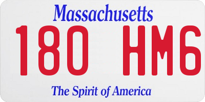 MA license plate 180HM6