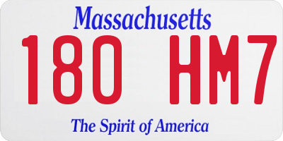 MA license plate 180HM7