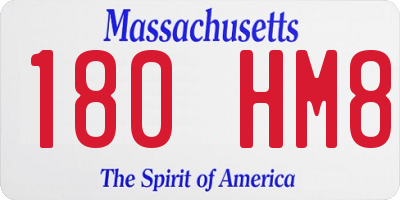 MA license plate 180HM8
