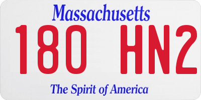 MA license plate 180HN2