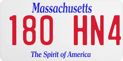 MA license plate 180HN4
