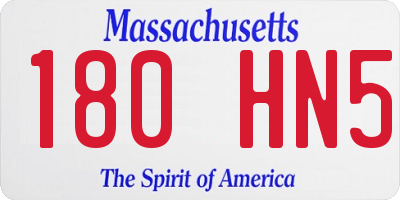 MA license plate 180HN5