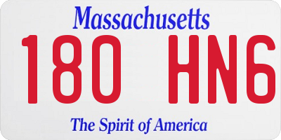 MA license plate 180HN6
