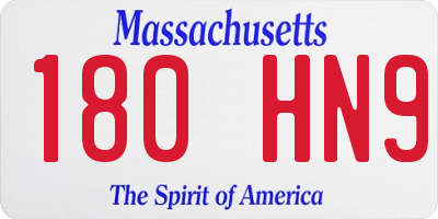 MA license plate 180HN9