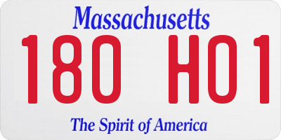 MA license plate 180HO1