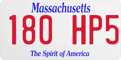 MA license plate 180HP5
