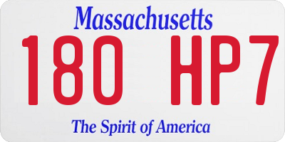 MA license plate 180HP7