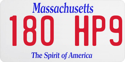 MA license plate 180HP9