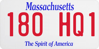 MA license plate 180HQ1
