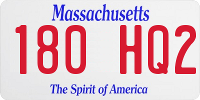 MA license plate 180HQ2
